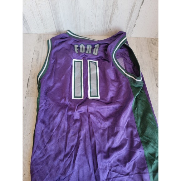 Bucks youth medium Ford 11 basketball jersey purple green clothing - Picture 7 of 8